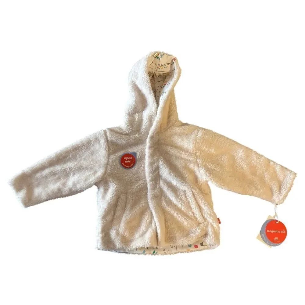 Magnetic Me white fleece, size 12-18 months, 22-27 pounds NWT